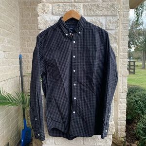 J Crew Black Checkered Button Up Shirt